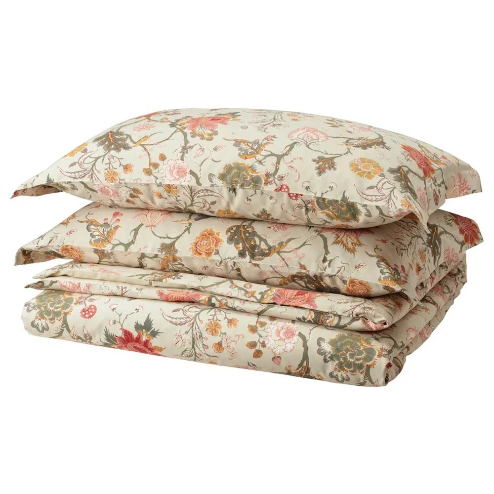 Floral Cream Duvet Cover Set - Full/Queen